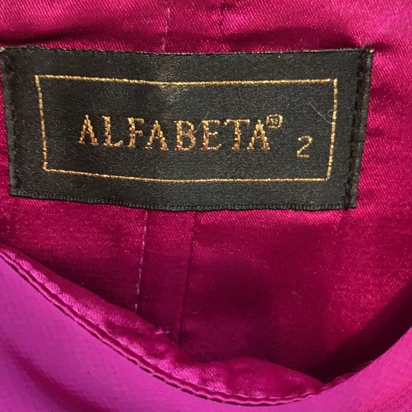 Alfabeta Evening Maxi Dress Fuchsia Color Size 2 - Picture 8 of 12
